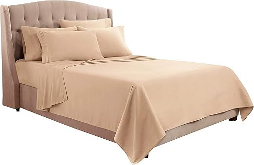 CLARA CLARK – Queen Multi Stripe Taupe Sheet Set – Taupe