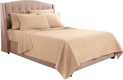 CLARA CLARK – Queen Multi Stripe Taupe Sheet Set – Taupe