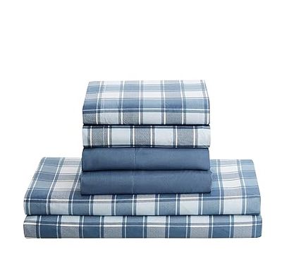 CLARA CLARK – King-size Microfiber Bed Sheet Set – Checker Blue