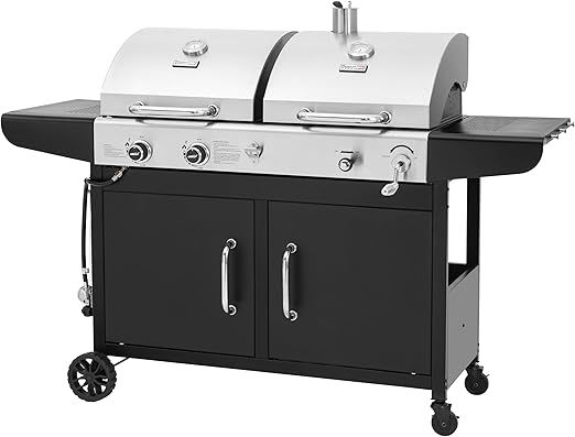 ROYAL GOURMET – Dual Fuel Gas & Charcoal Combo Grill ZH3002N – Stainless Steel & Black