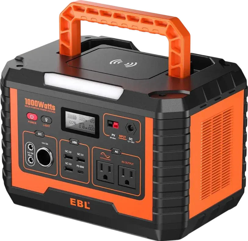 EBL – Portable Power Station 110V / 1000W Solar Generator – Black EBL – Portable Power Station 110V / 1000W Solar Generator – Black