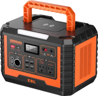 EBL – Portable Power Station 110V / 1000W Solar Generator – Black