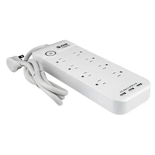 Nippon America – 8 Outlets AC Power Strip with Triple USB Ports