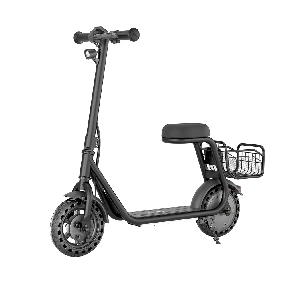 HIBOY – Kids Electric Scooter with Seat and Front Basket – Black