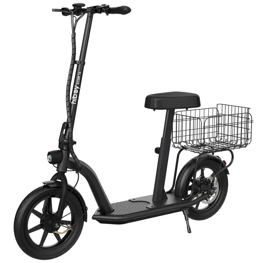 HIBOY – 14" Big Wheel Electric Scooter with Basket U2 Ultra – Black