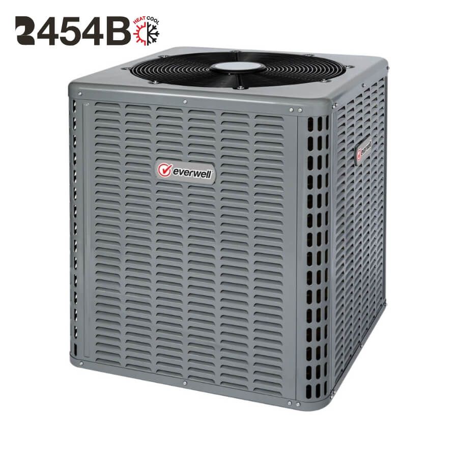 EVERWELL – A/C Condensing Unit Top-Discharge 60000 BTU 220V Cooling Only R454B 15 SEER2 – Gray