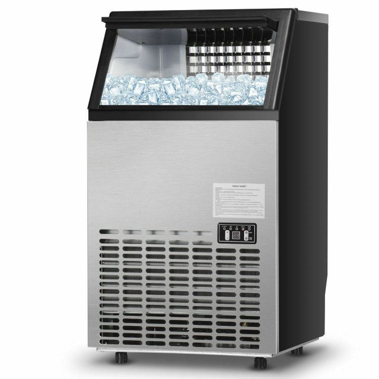 COSTWAY – Portable Built In Commercial Ice Maker - Stainless Steel