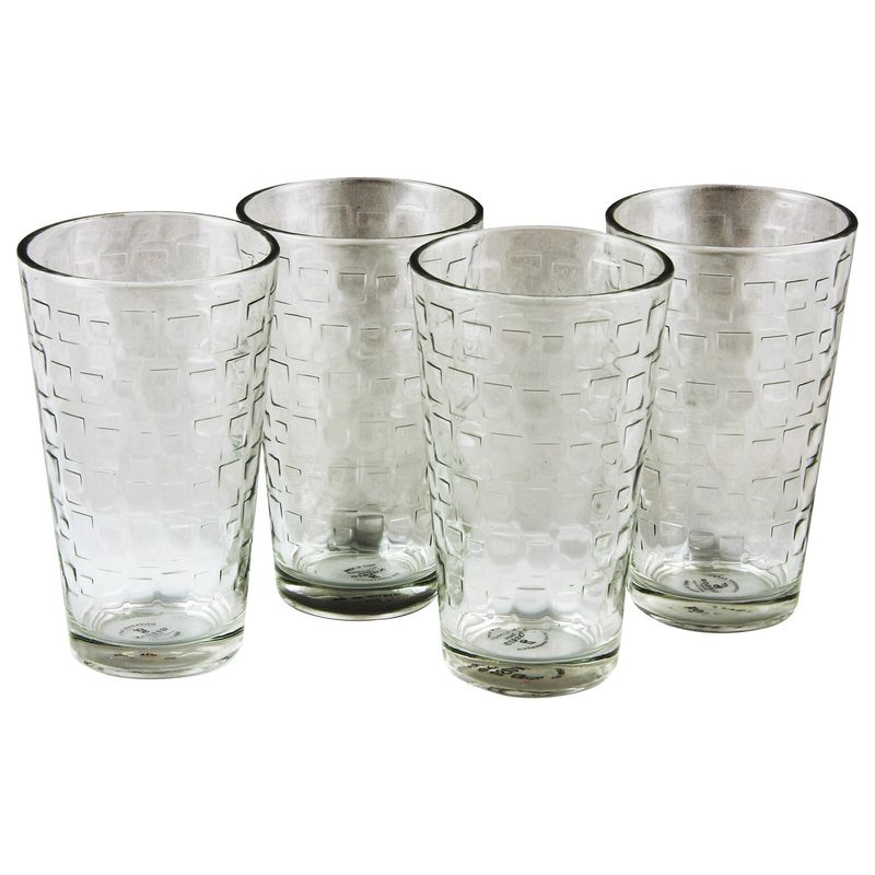 GIBSON – Great Foundations 4-Piece 16 oz Glass Tumbler Set – Clear