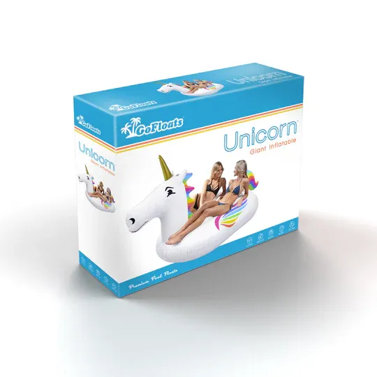 GOFLOATS – Giant Inflatable Pool Float – Unicorn – White GOFLOATS – Giant Inflatable Pool Float – Unicorn – White