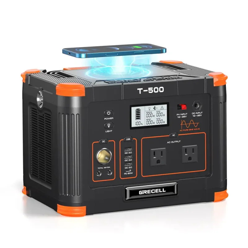 GRECELL – 500W Portable Power Station – Black