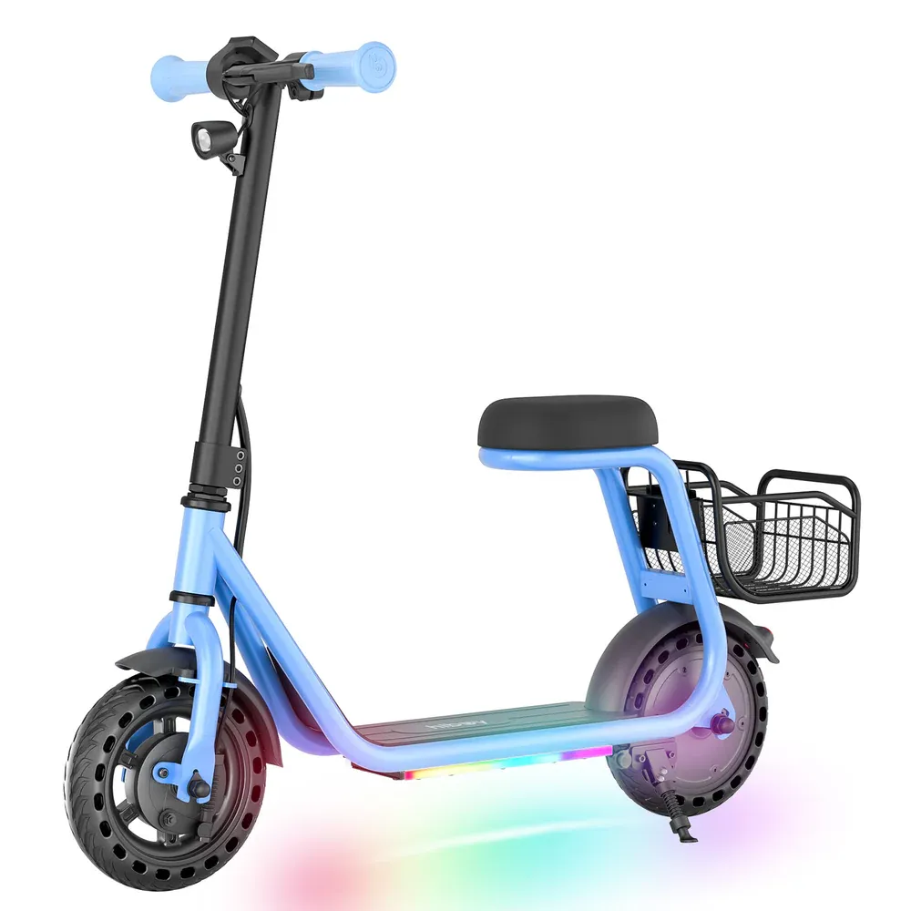 Hiboy – Kids Electric Scooter with Basket and Seat – Blue