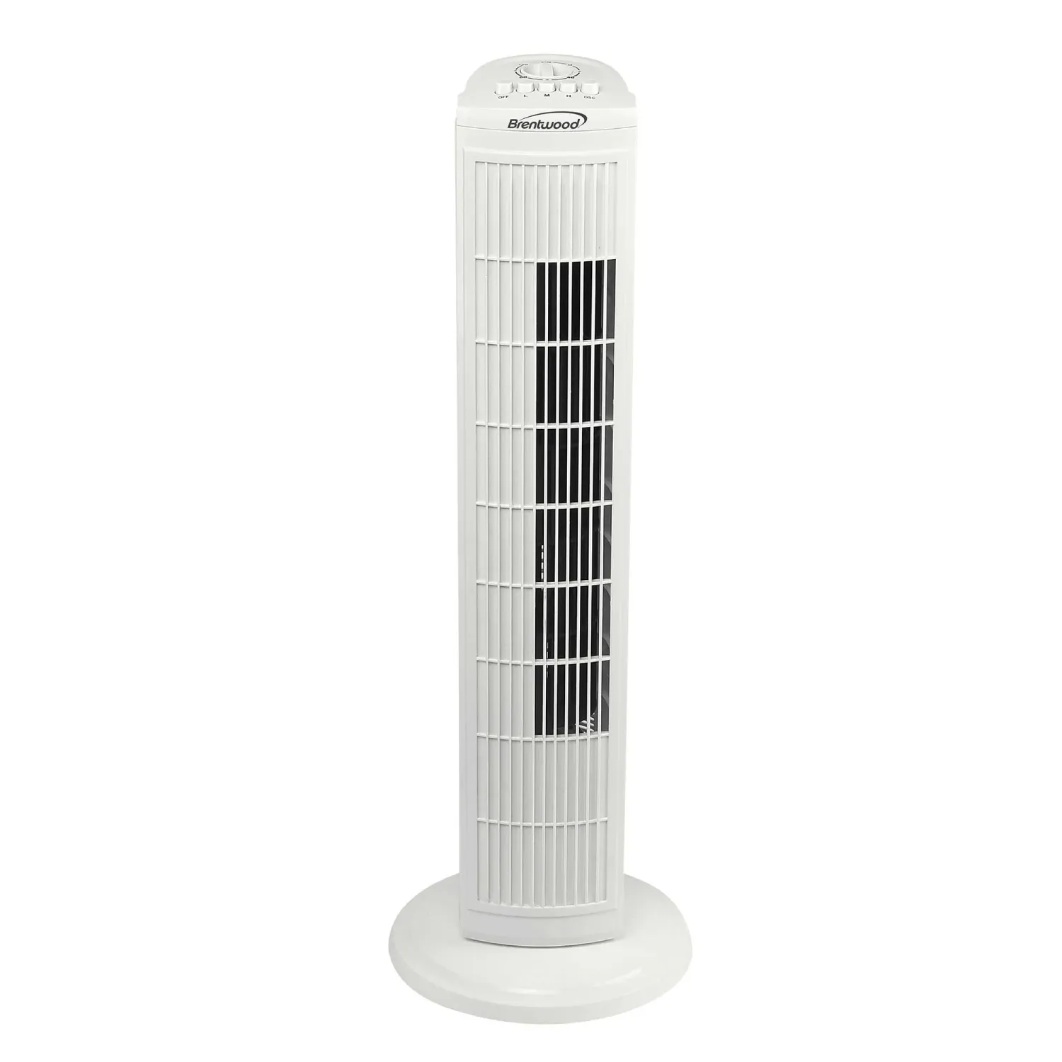 Brentwood – 30" Oscillating Tower Fan, 3-Speed, White