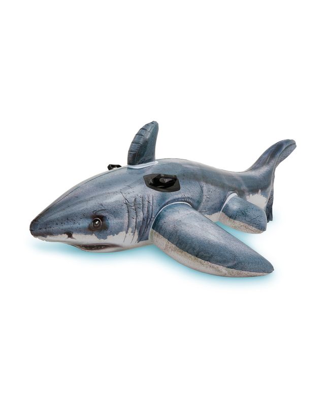 INTEX – Giant Great White Shark Inflatable Ride-On – Gray