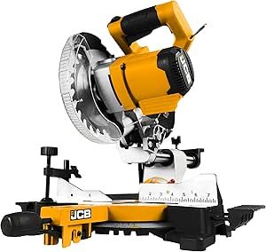 JCB – 20V Cordless Brushless Miter Chop Saw Power Tool – Laser Light – Yellow