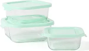 MARTHA STEWART Hadsell 6-Piece Borosilicate Glass Square Storage Container Set