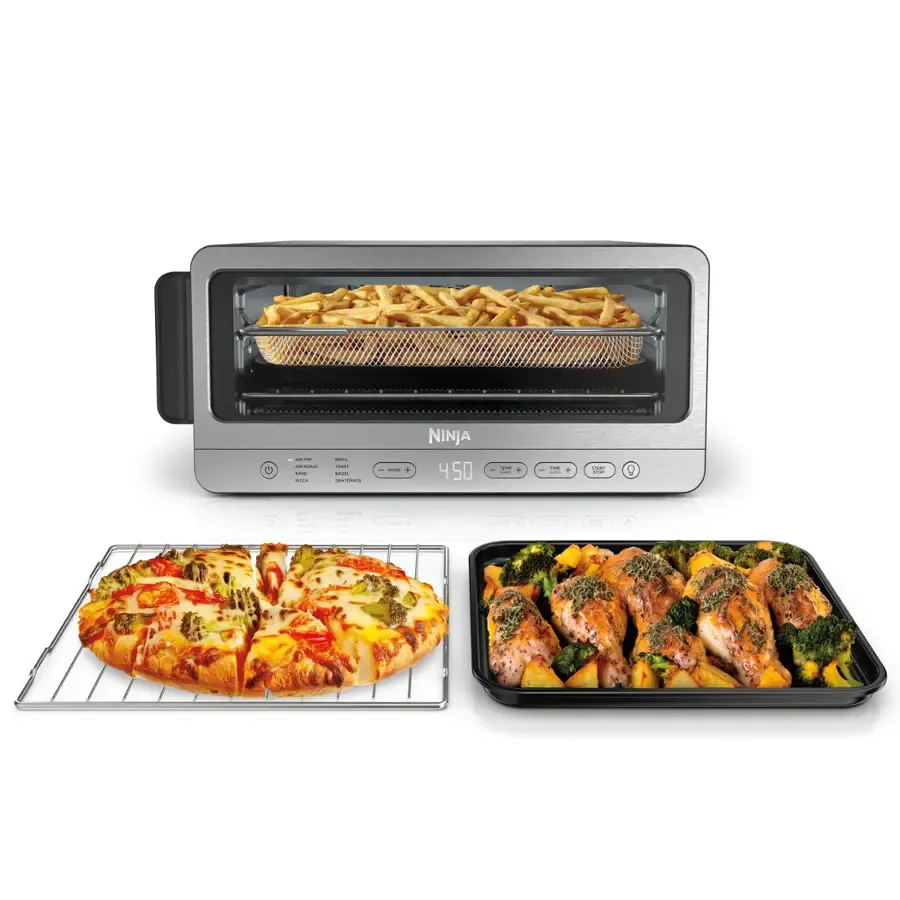 NINJA – Foodi Smart Dual Heat Air Fry Countertop Oven 1800W – Silver
