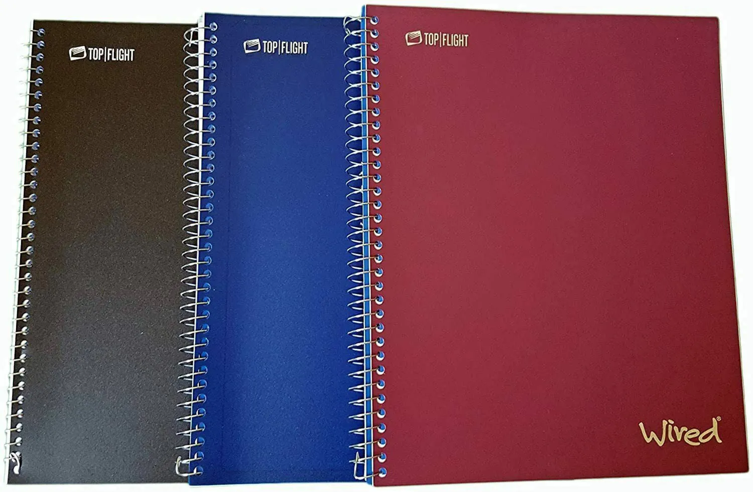 TOP FLIGHT – Wired 3-Subject Notebook – Assorted Colors