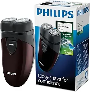 PHILIPS – Electric foil shaver, travel-sized, battery-powered – Black