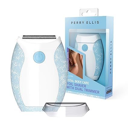 PERRY ELLIS – Ladies Foil Shaver with Dual Trimmer – White PERRY ELLIS – Ladies Foil Shaver with Dual Trimmer – White