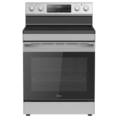 Midea 6.3 Cu Ft 4 Burner Freestanding Electric Range with Steam Cleaning - Stainless Steel MER30S2AST