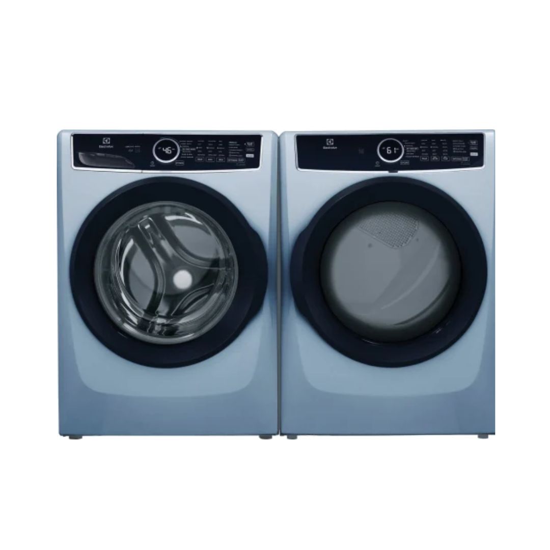 ELECTROLUX – Front Load Washer 4.5 cu. ft. + Electric Dryer 8.0 cu. ft. – Glacier Blue