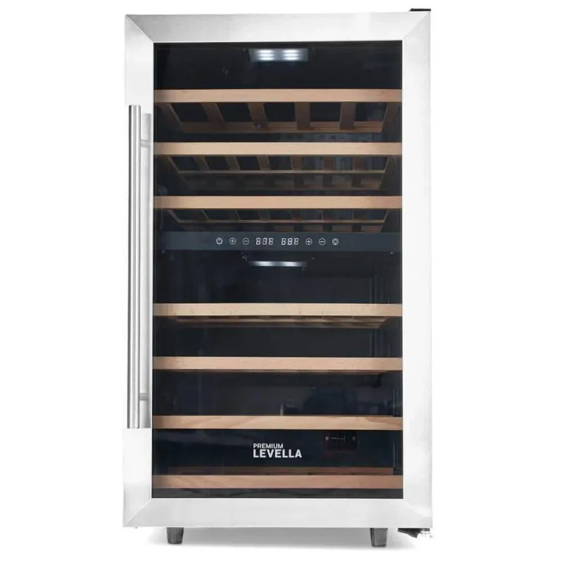 PREMIUM LEVELLA – 4.1 Cu. Ft. Dual-Zone Wine Cooler – Stainless Steel