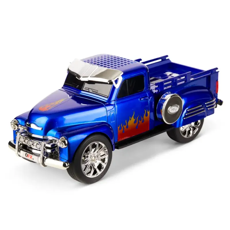 QFX – Retro Classic Truck Portable Bluetooth Speaker with Bass Radiator and LED Lights – Blue QFX – Retro Classic Truck Portable Bluetooth Speaker with Bass Radiator and LED Lights – Blue