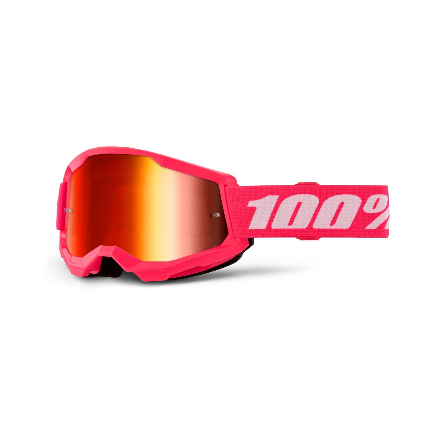 100% Goggle Strata 2 Junior Pink - Mirror Red Lens
