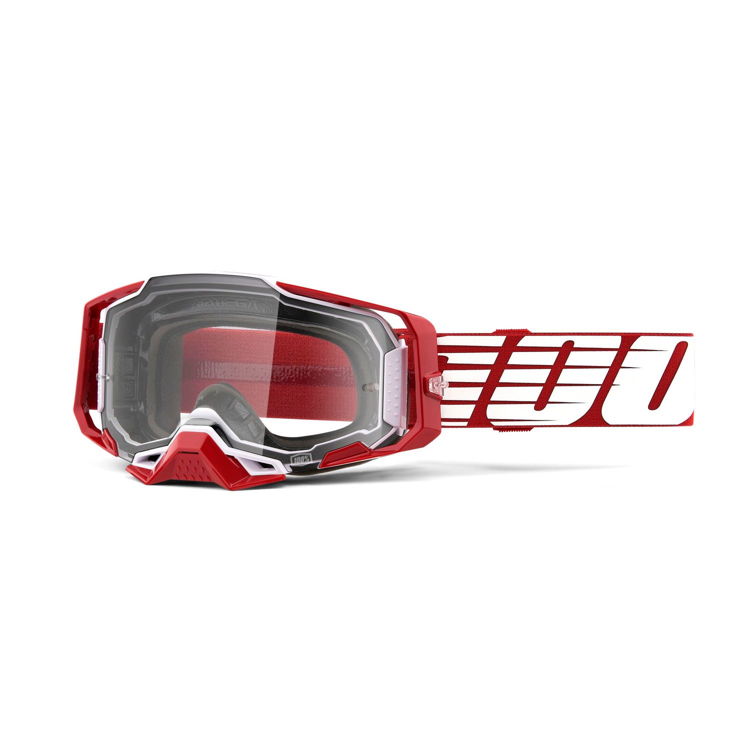 100% Goggle Armega Oversized Deep Red - Clear Lens