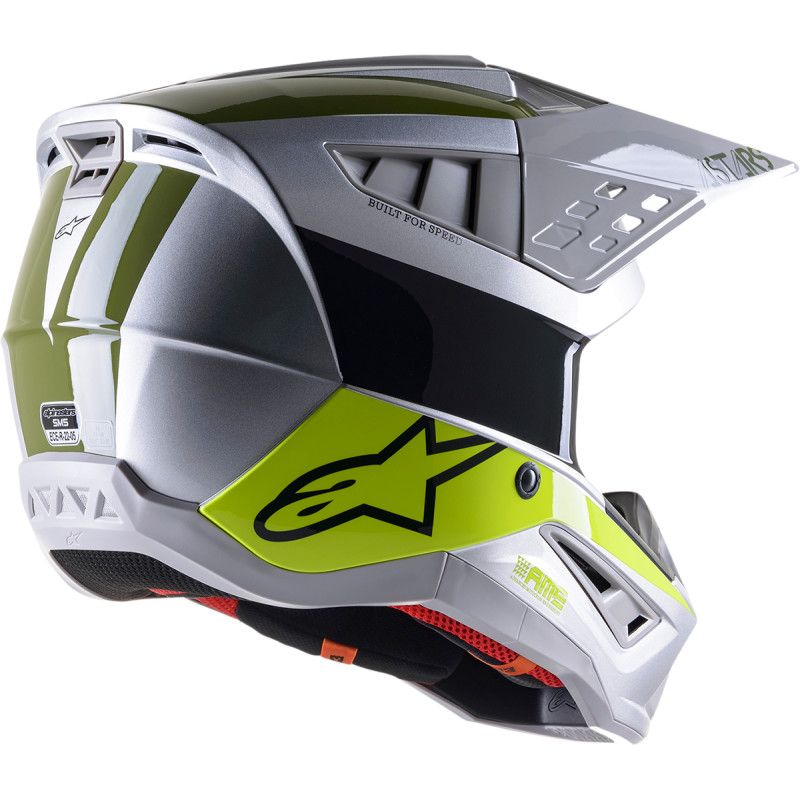 Alpinestars Helmet SM5 Bond Silver/Yellow/Green M