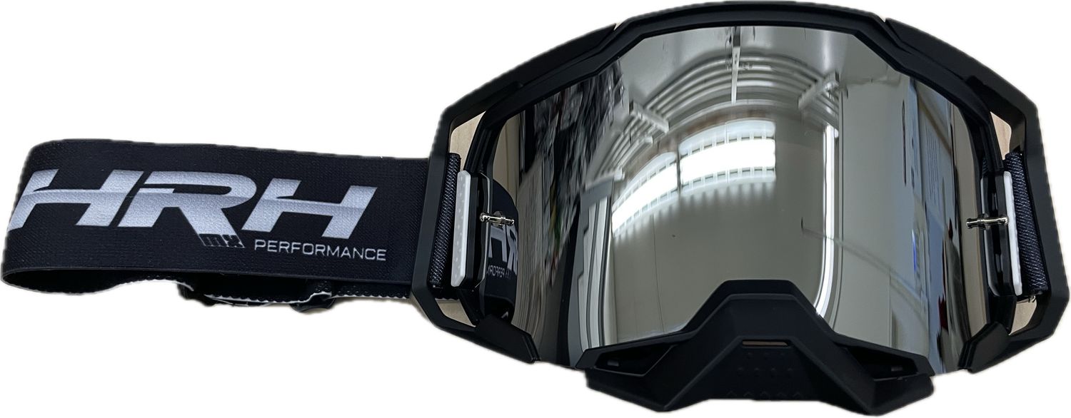 HRH Goggle Black Mirror Silver Lens with 10 Tear-Offs