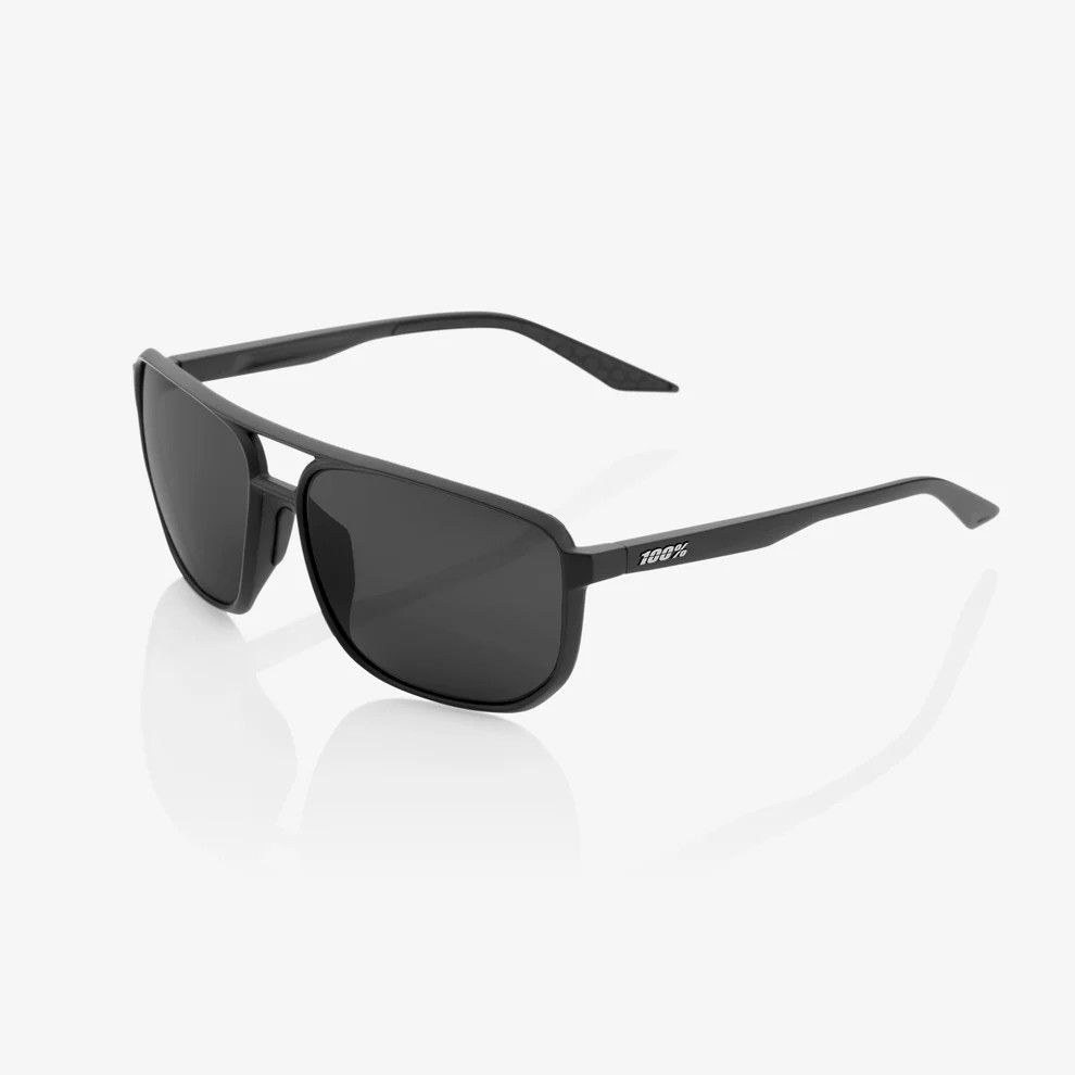 100% Konnor Matte Black Black Mirror Lens Sunglasses