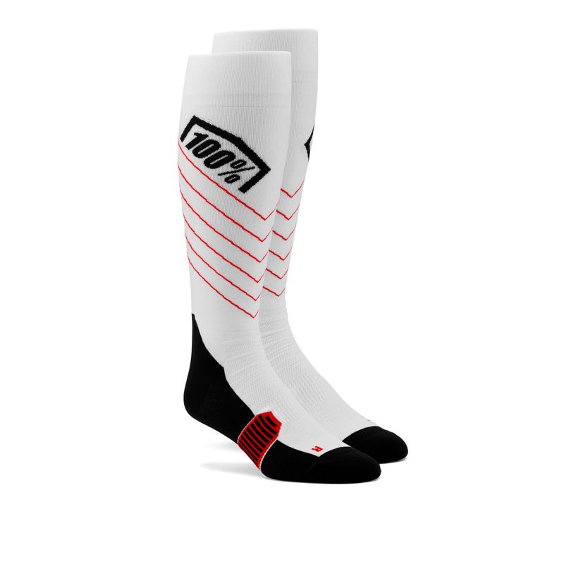 100% Socks Hi Side Thin MX White - S/M
