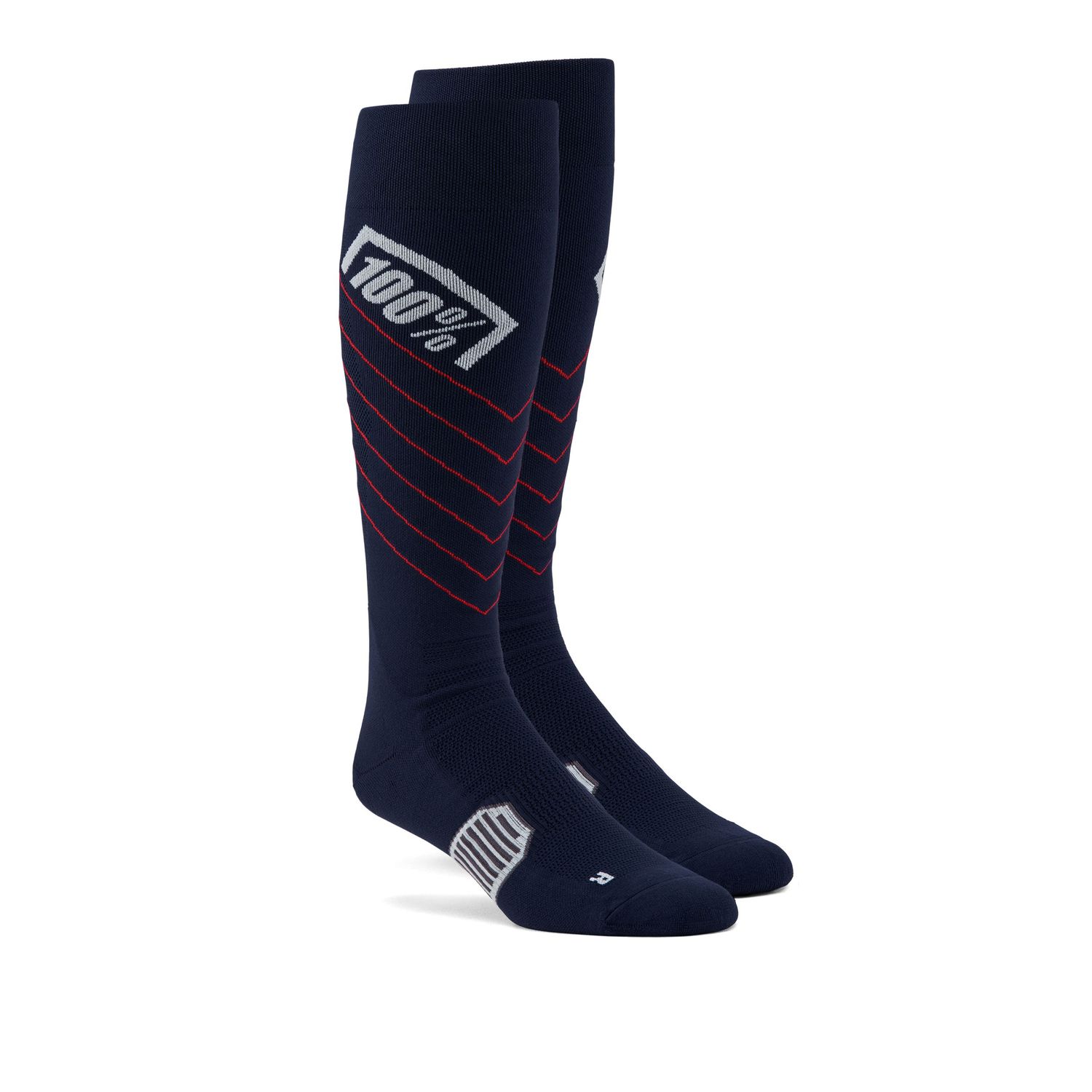 100% Socks Hi Side Thin MX Navy - S/M