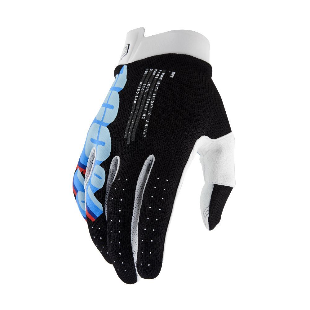 100% Gloves Itrack System Black, Size: S