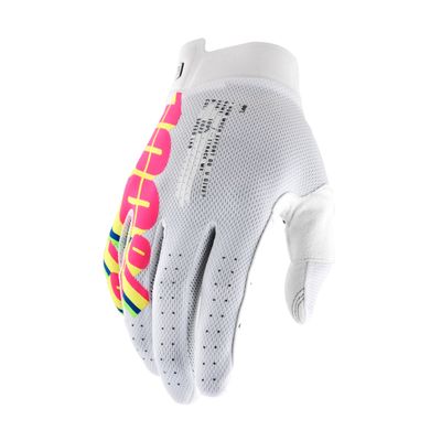 100% Gloves Itrack System White