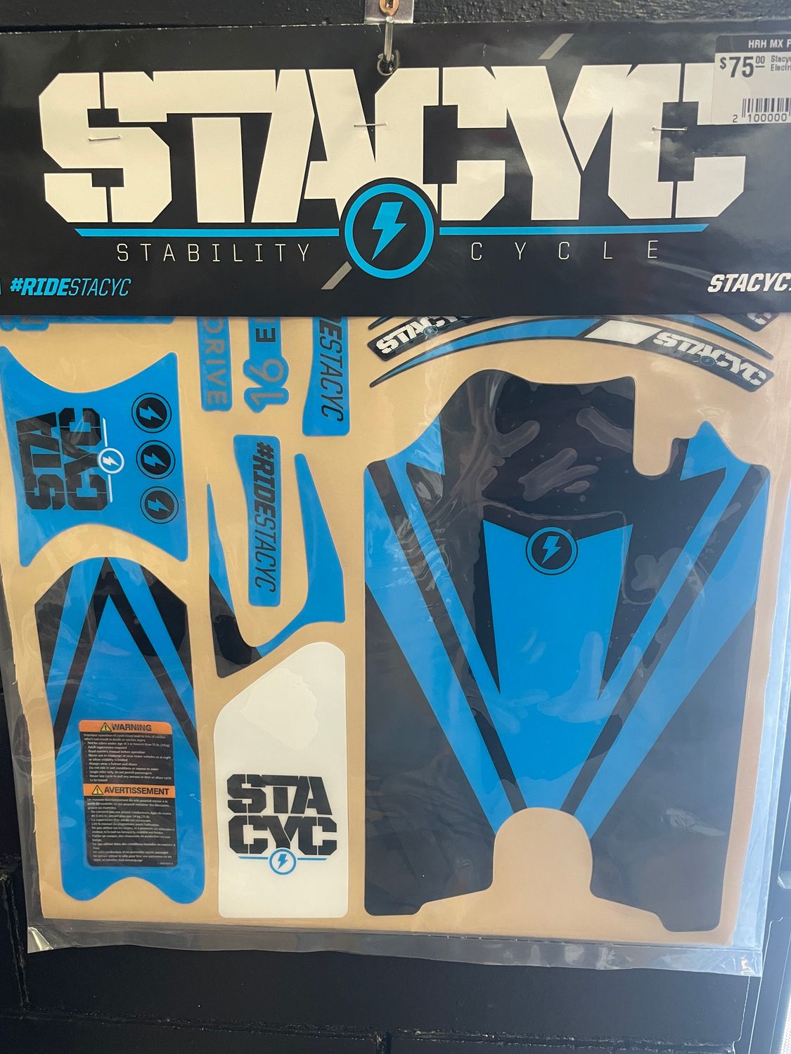 Stacyc 12&quot; Graphic Kit - Electrify Cyan