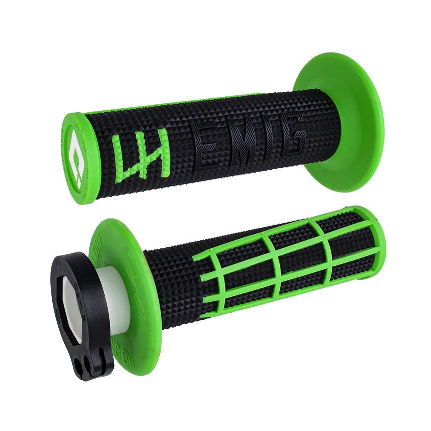Odi V2 Emig 2.0 MX Lock-On Grips, Color: Black/Green