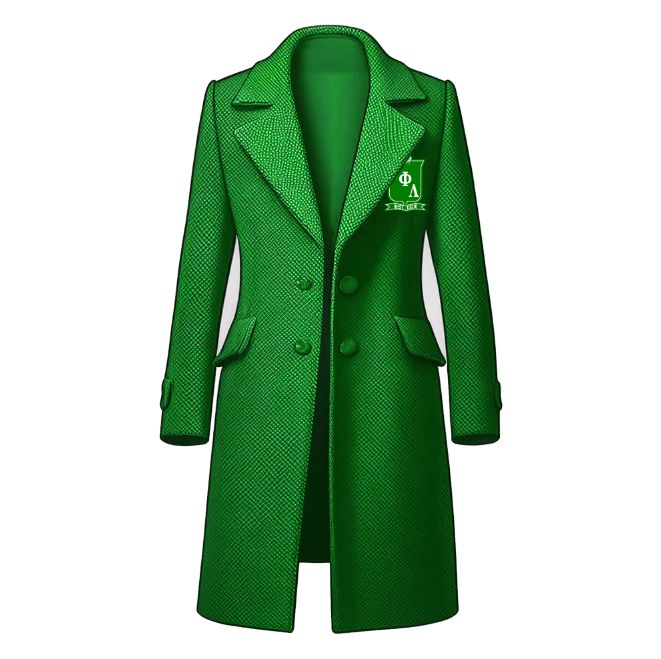 Iota Phi Lambda Embroidered Long Wool Coat