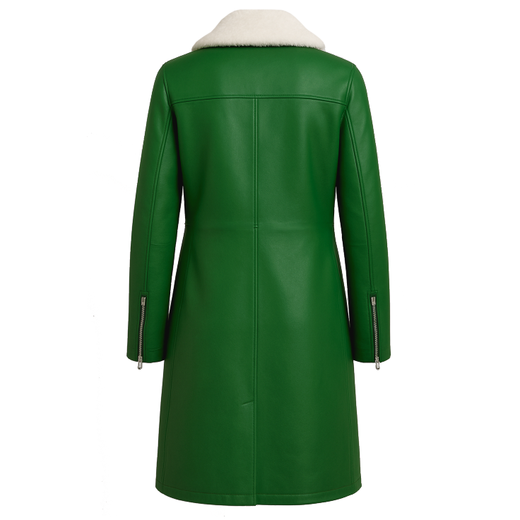 Leather Jacket with Fur Collar