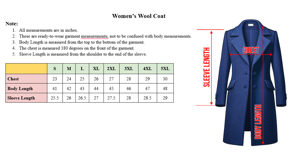 Embroidered Long Wool Coat