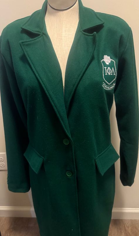 Iota Phi Lambda Embroidered Long Wool Coat