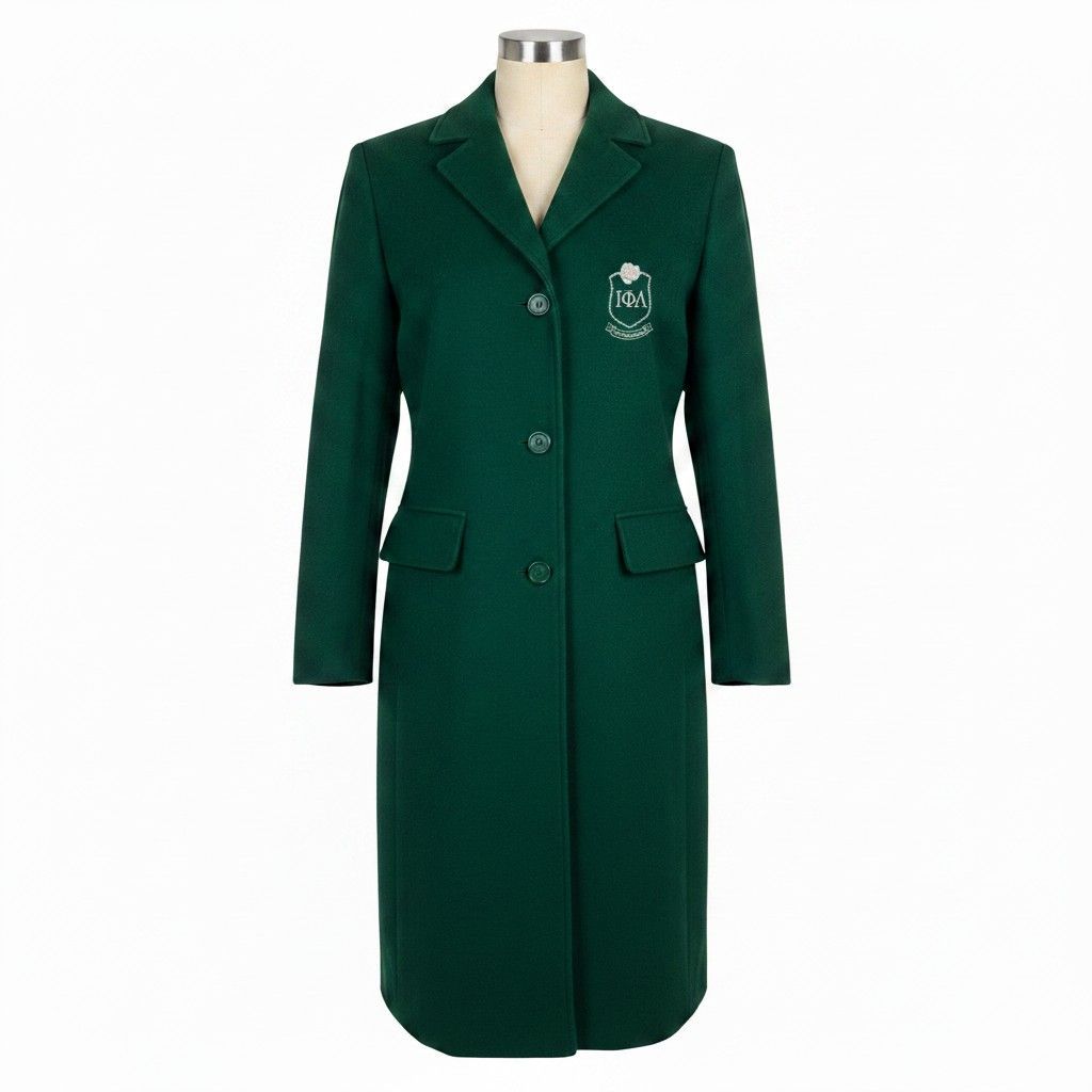 Iota Phi Lambda Embroidered Long Wool Coat