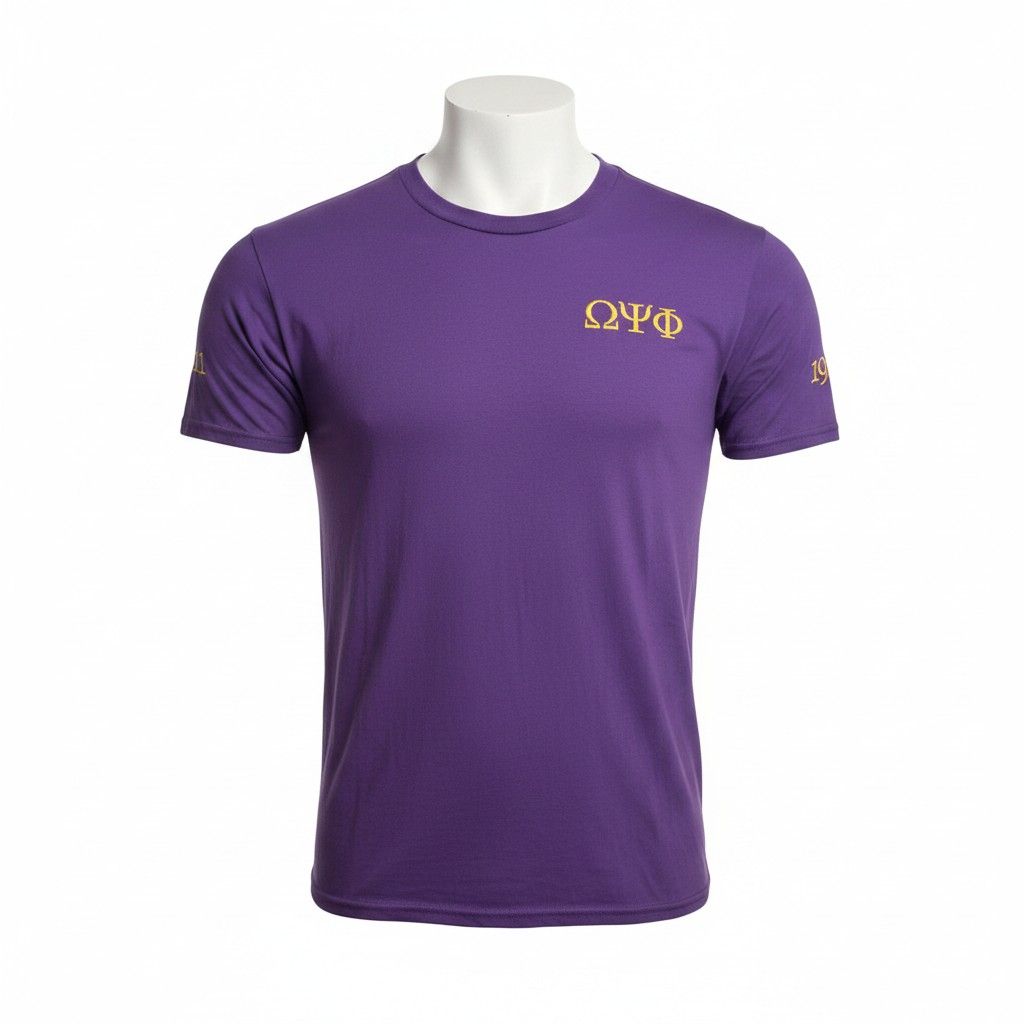 Omega Psi Phi Embroidered  T-shirt