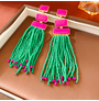 Bohemian Beaded Tassel Drop Earrings