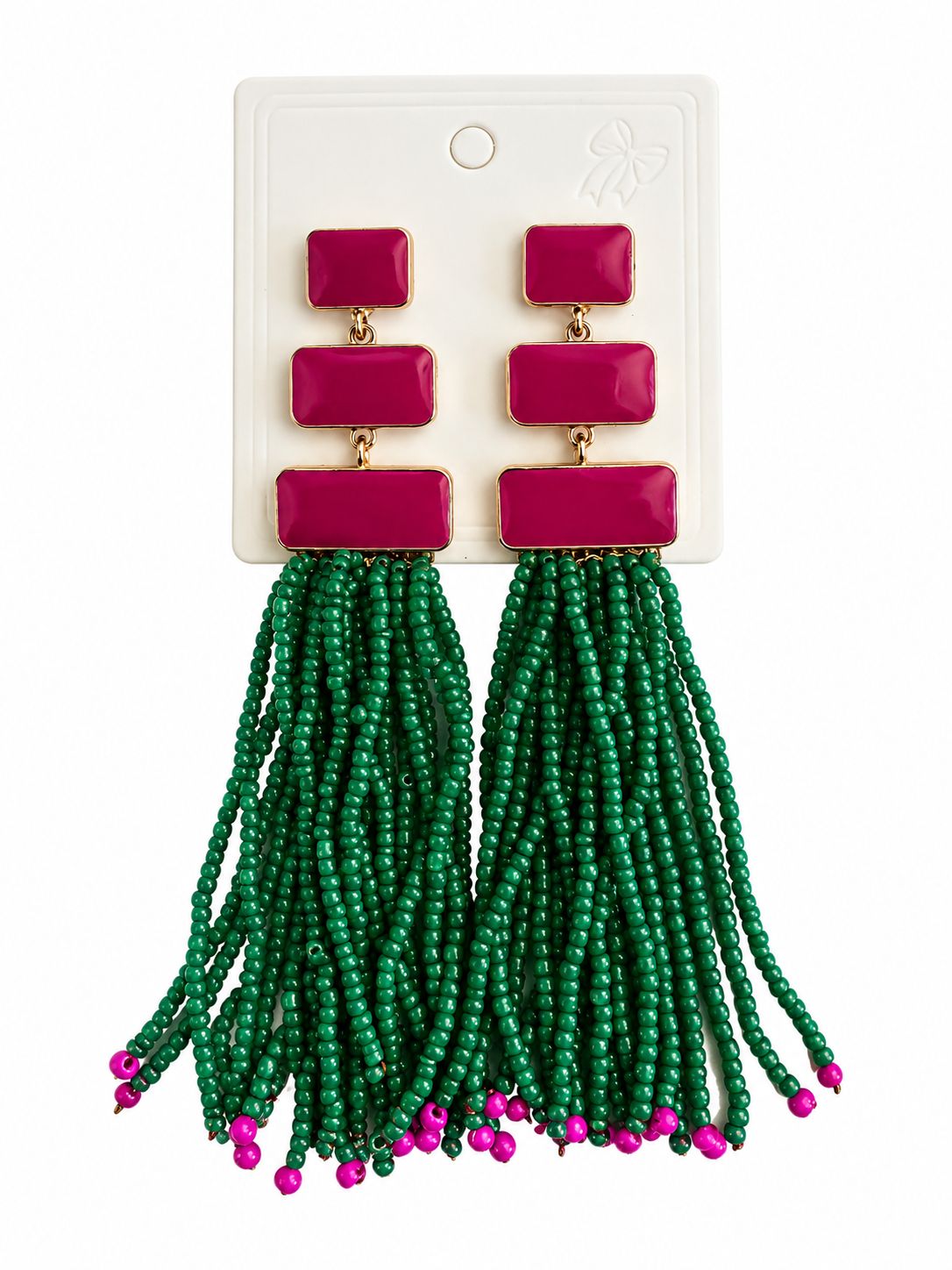 Bohemian Beaded Tassel Drop Earrings