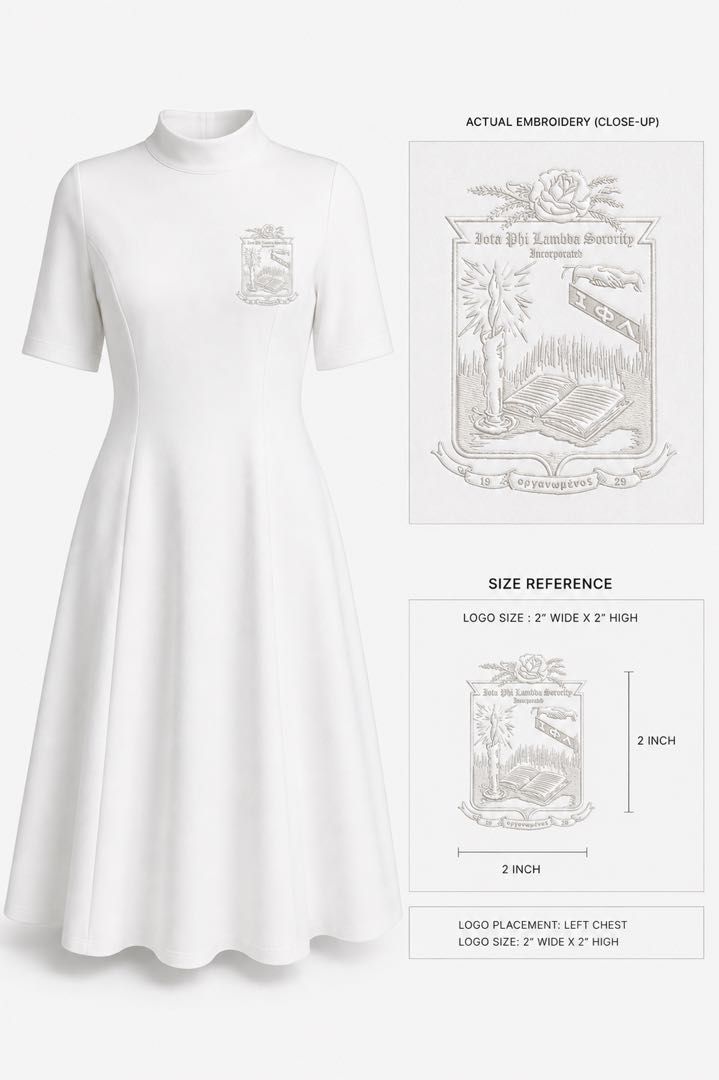 Iota Phi Lambda Embroidered Mock Neck Dress
