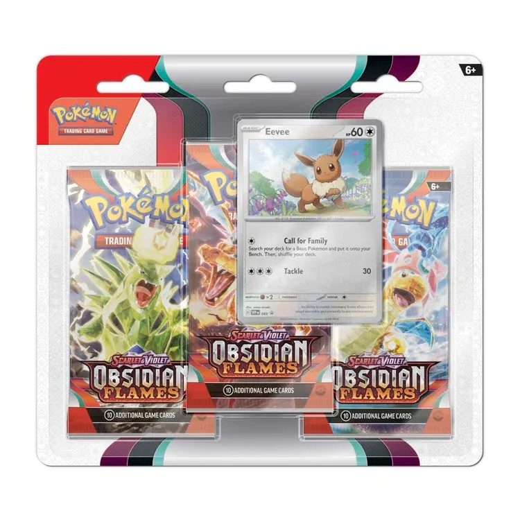 Pokemon Scarlet & Violet-Obsidian Flames 3 Booster Packs & Eevee Promo Card
