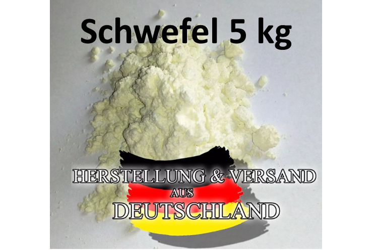5kg Schwefel, Schwefelpulver, Sulfur, anorganisch, 99,95% rein, fein gemahlen