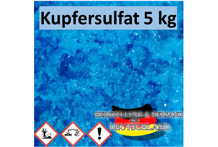 5kg Kupfersulfat, Kupfer II-Sulfat Pentahydrat, Copper Sulfate, Kupfervitriol